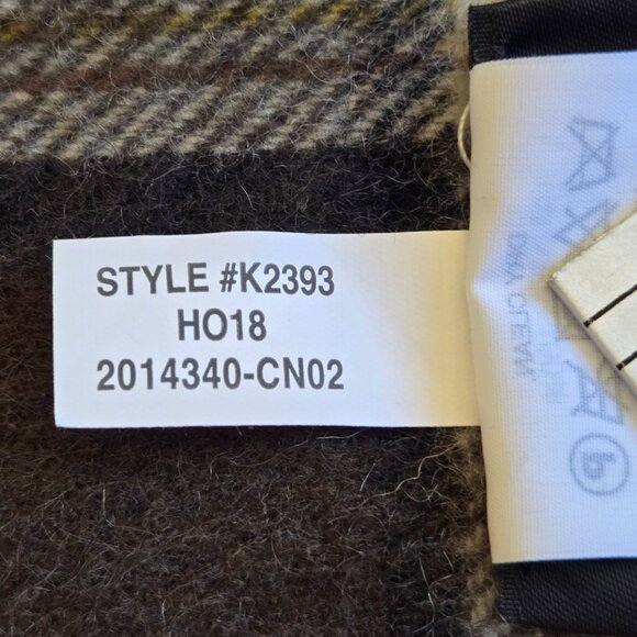 J. Crew Plaid Cashmere Scarf Dark Green Plaid - Picture 6 of 7